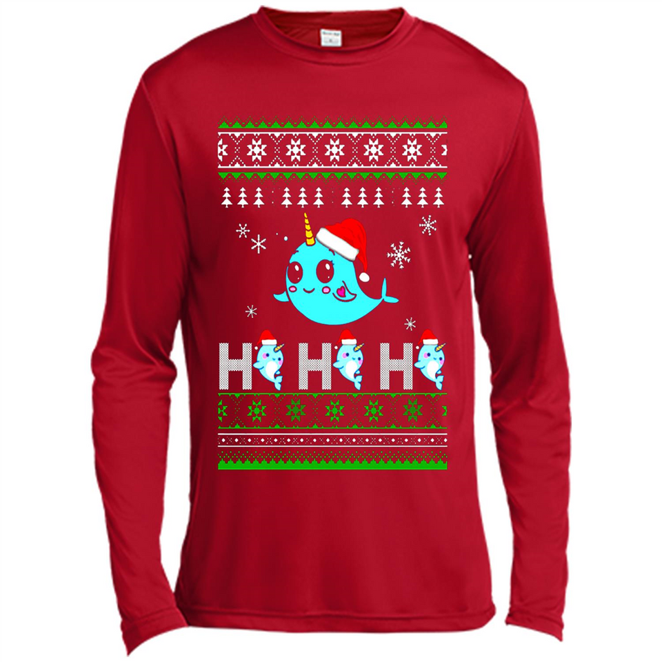 Narwhal christmas sweatshirt hoodie long PINGPONG - Canvas Long Sleeve T-Shirt