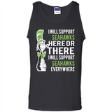 Shirt For Dr Seuss Cat And Seattle Seahawks Fans - Tank Top
