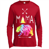 Mama Bear Shirt Tie Dye Family Vacation & Camping Tee - Canvas Long Sleeve T-Shirt