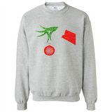 Funny Grinch Hand holding Firefighter ornament Christmas Sporty T-Shirt - Sweatshirt