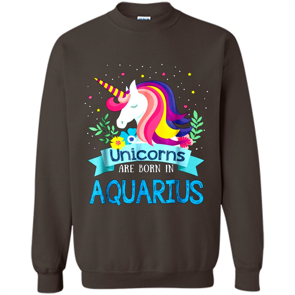 Unicorns are born in Aquarius Birthday Rainbow Gift Custom Ultra Cotton