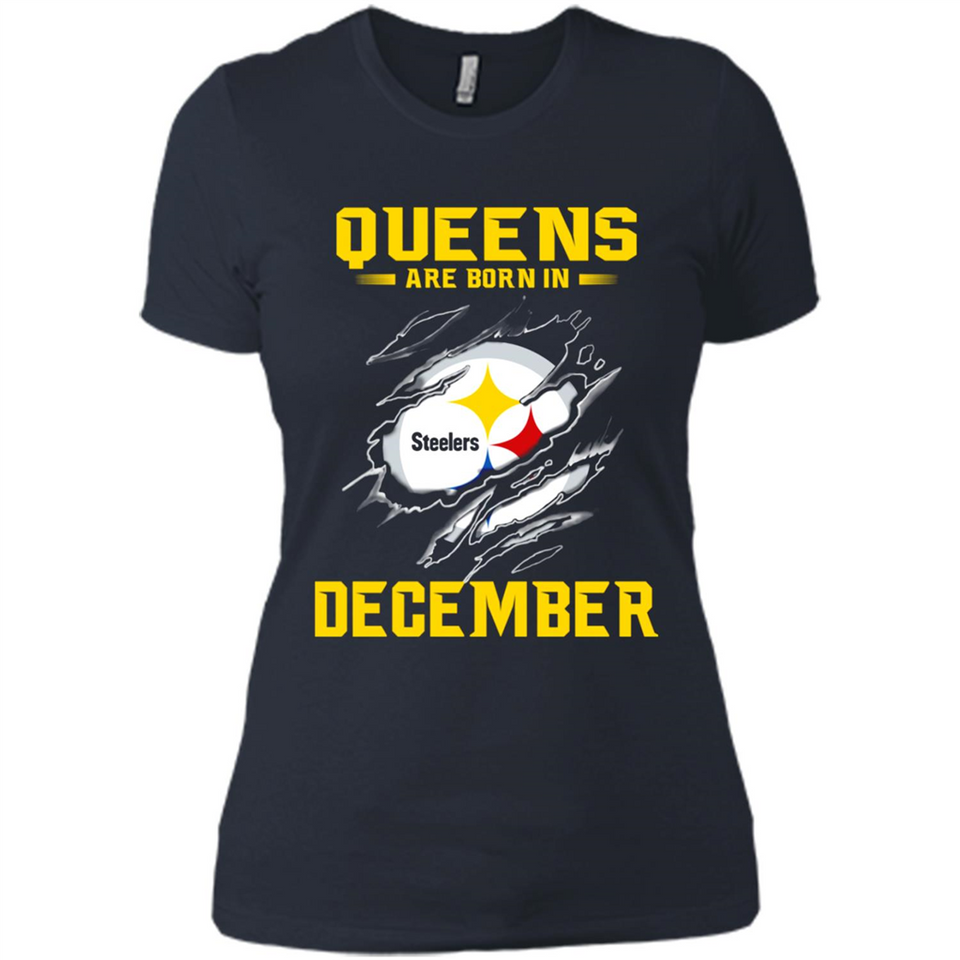 Queens Are Born In December - Pittsburgh Steelers Football - Ladies' Boyfriend T-Shirt