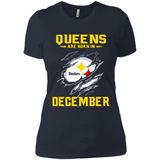 Queens Are Born In December - Pittsburgh Steelers Football - Ladies' Boyfriend T-Shirt