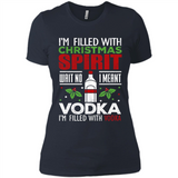 Christmas Gift Shirt Christmas Spirit Vodka Santa - Ladies' Boyfriend T-Shirt