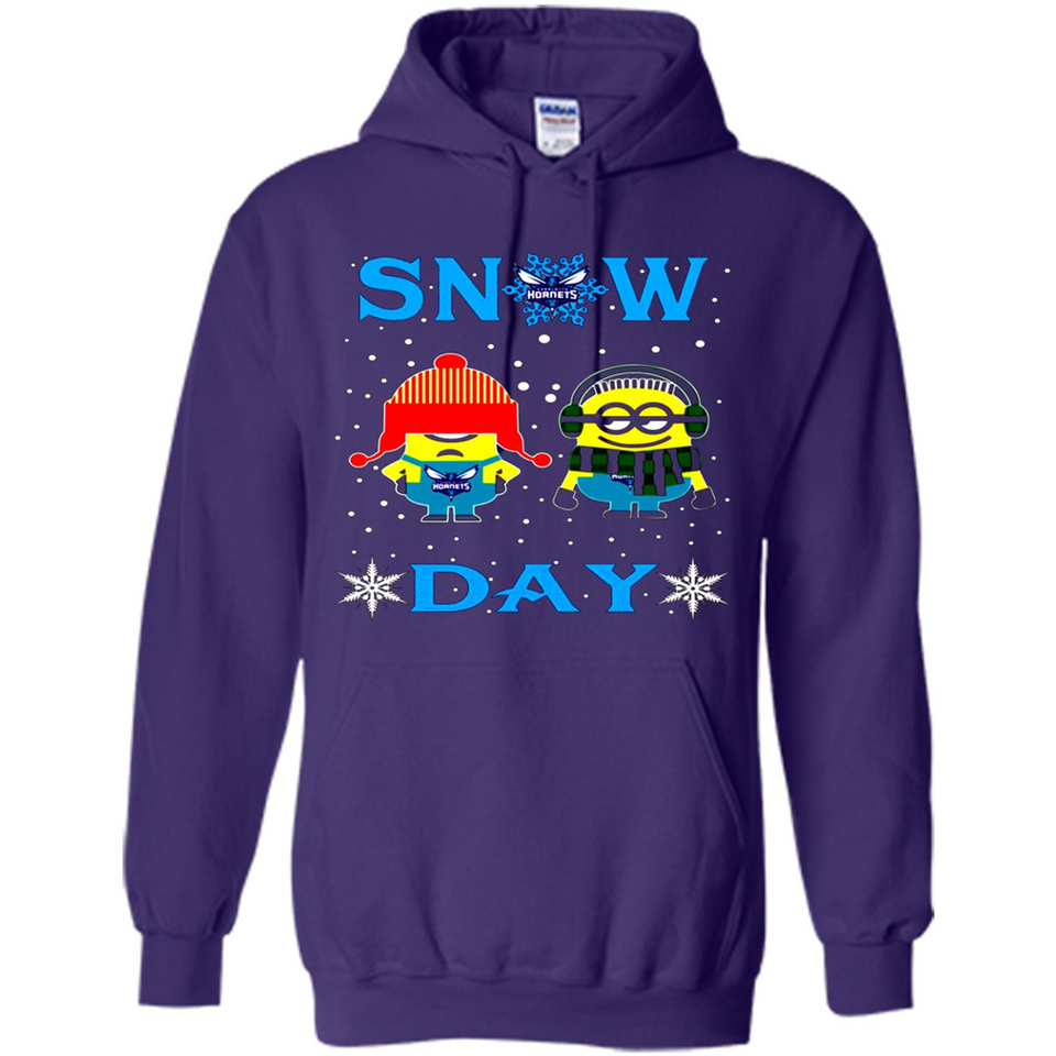 Snow Day Shirt For Charlotte Hornets Vs Minion Fans pingpong