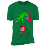 GRINCH HAND HOLDING CAROLINA HURRICANES GLITTER CHRISTMAS PINGPONG