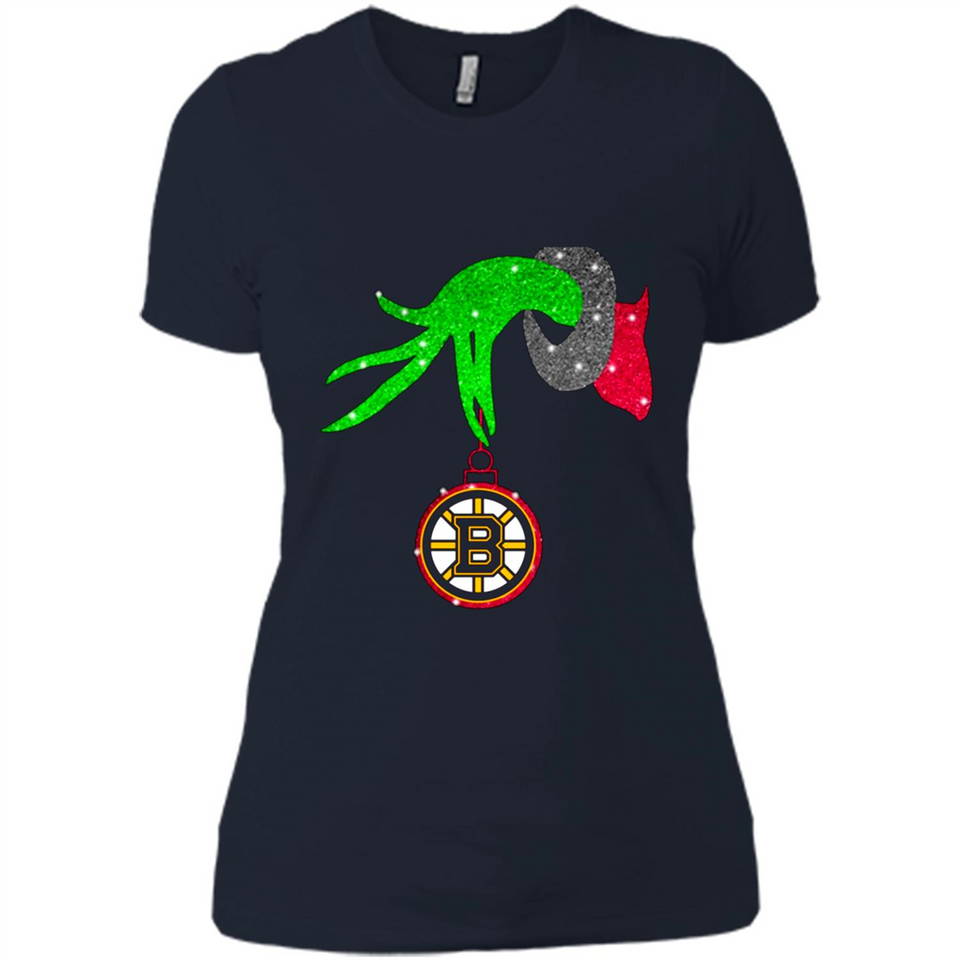 GRINCH HAND HOLDING BOSTON BRUINS GLITTER CHRISTMAS PINGPONG