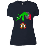 GRINCH HAND HOLDING BOSTON BRUINS GLITTER CHRISTMAS PINGPONG