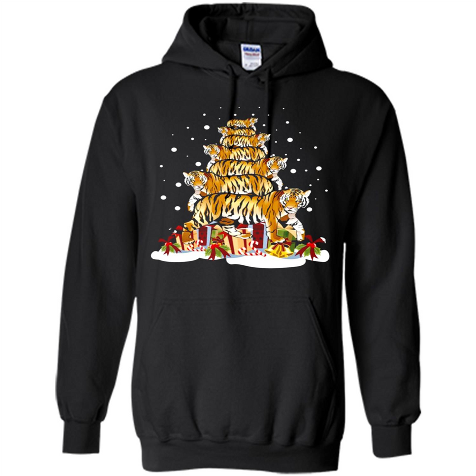 Tiger Christmas Tree Funny Merry Christmas - Hoodie