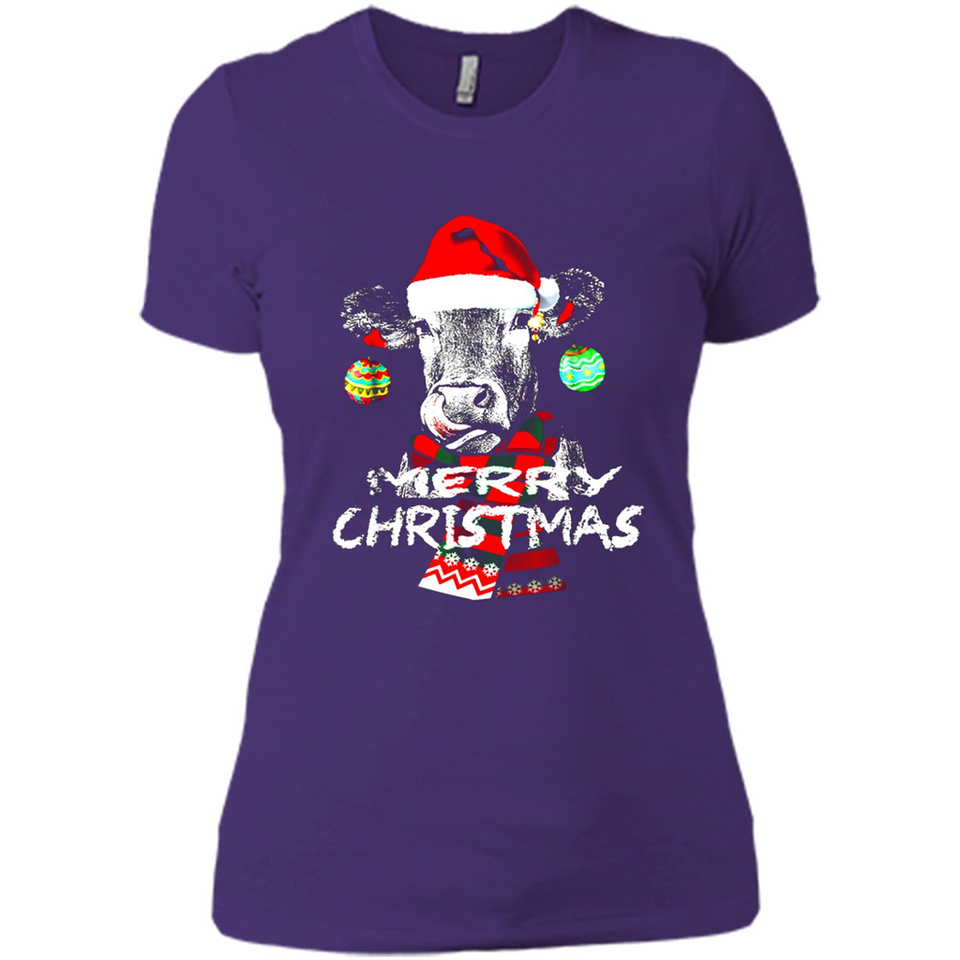 Fabulous Mooey christmas Heifers Cow Christmas lights - Ladies' Boyfriend T-Shirt