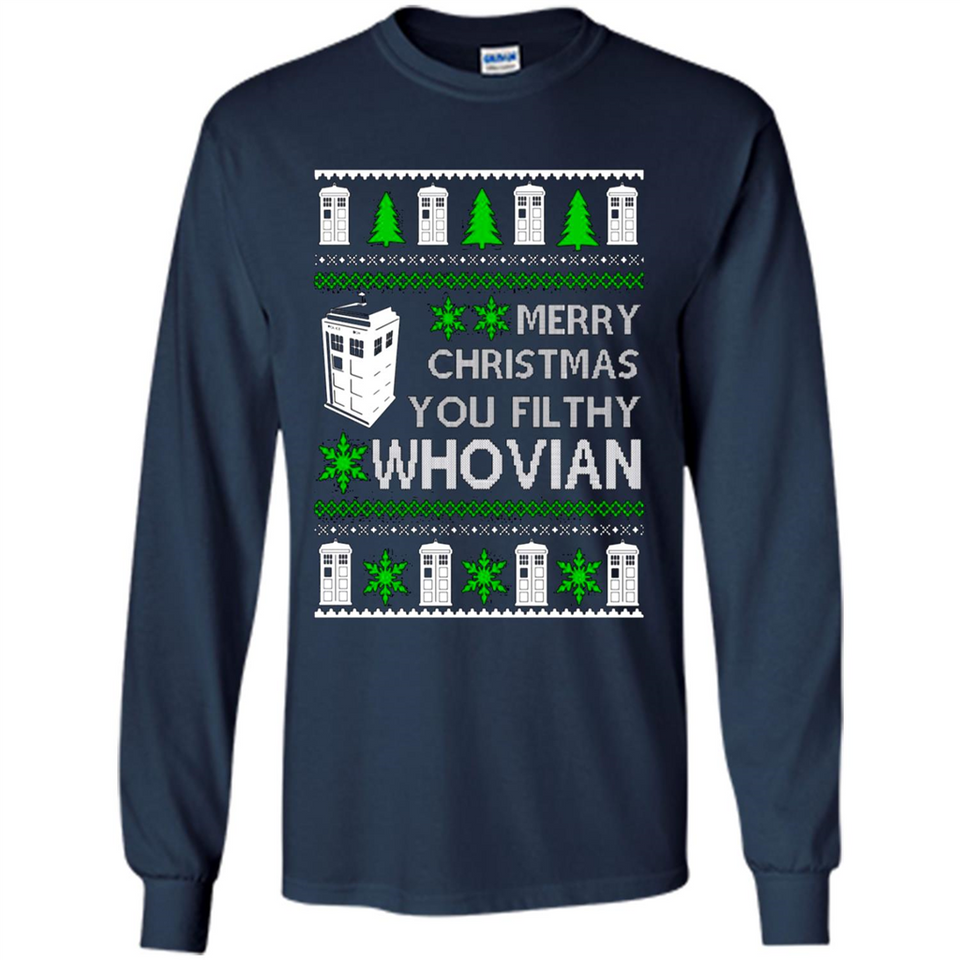 Merry Christmas You Filthy Whovian ugly sweater PINGPONG