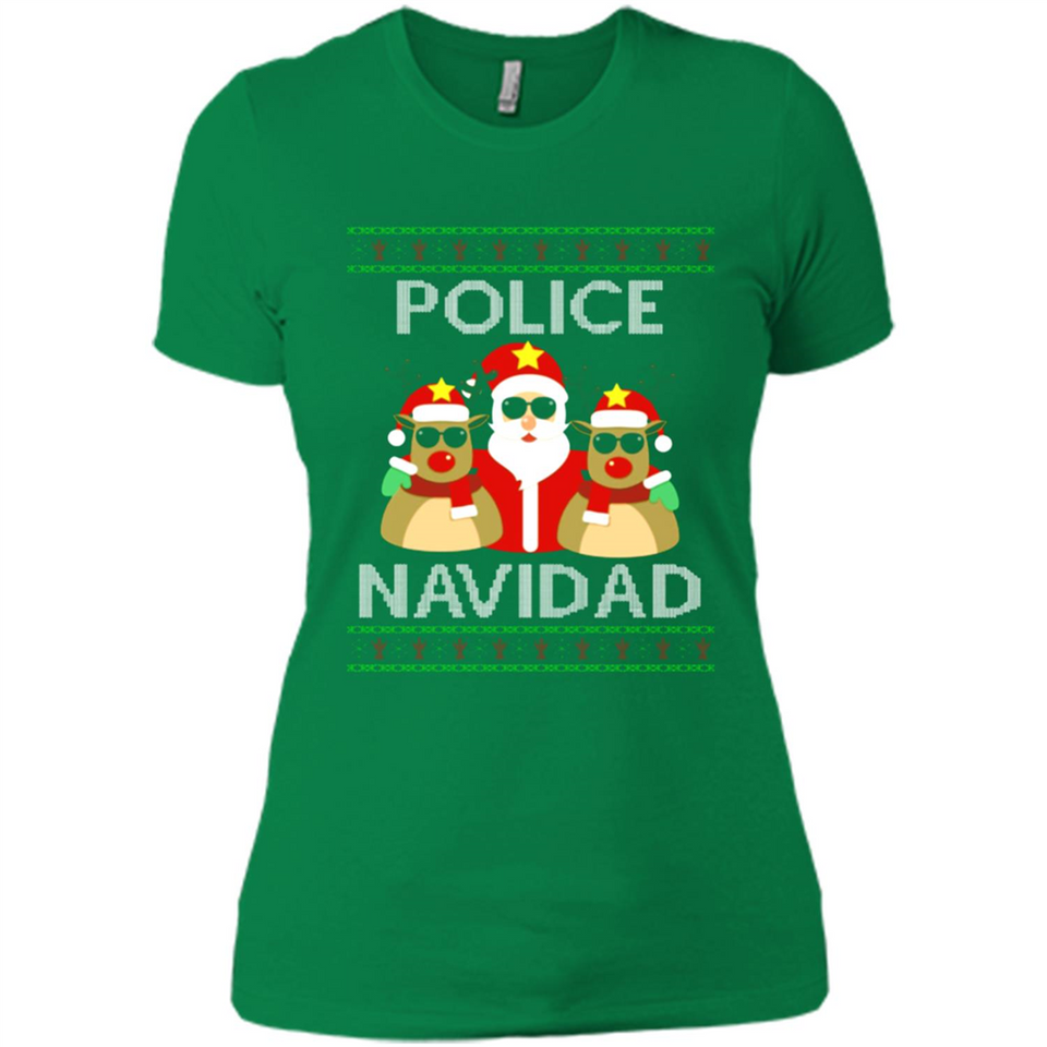 FUNNY POLICE NAVIDAD T-SHIRT Santa Christmas Party - Ladies' Boyfriend T-Shirt