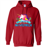 Unicorns are born in November Birthday Rainbow Gift Ladies Custom