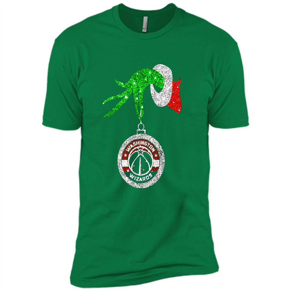 Funny Washington Wizards Glitter Grinch Monogram Ornament Christmas - Premium Short Sleeve T-Shirt