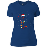 Rottweiler Santa Lights Christmas Dog Xmas Sweatshirt - Ladies' Boyfriend T-Shirt