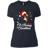 Mooey Christmas Cow Santa Christmas Lover Lights Sweatshirt - Ladies' Boyfriend T-Shirt