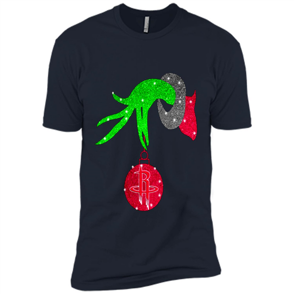 GRINCH HAND HOLDING HOUSTON ROCKETS GLITTER CHRISTMAS PINGPONG