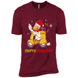 Funny Santa Christmas Chicken Shirt - Merry Chickmas - Premium Short Sleeve T-Shirt