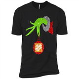 Grinch hand holding Logo HomeDepot Glitter Christmas - Premium Short Sleeve T-Shirt