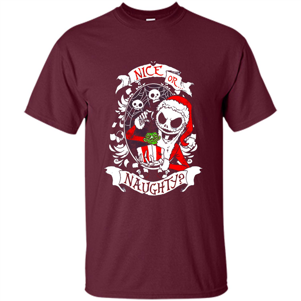 Christmas Shirt, Santa Nice Or Naughty Xmas - Shirt