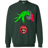 GRINCH HAND HOLDING FLORIDA PANTHERS GLITTER CHRISTMAS PINGPONG