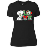Snoopy loves NBA Boston Celtics - Ladies' Boyfriend T-Shirt