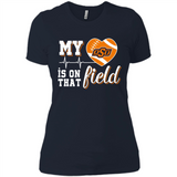 Oklahoma State Cowboys Football My Heart is on that Field - Ladies' Boyfriend T-Shirt