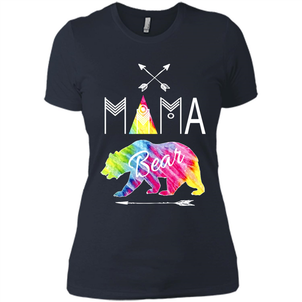Mama Bear Shirt Tie Dye Family Vacation & Camping Tee - Ladies' Boyfriend T-Shirt