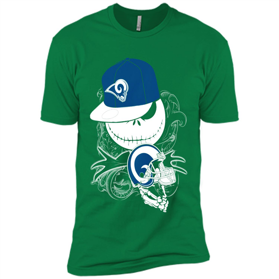 Jack Skellington The Nightmare Before Christmas-Rams Football - Premium Short Sleeve T-Shirt