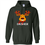 Dasher Reindeer Santa Claus Funny Xmas Holiday T-Shirt - Hoodie