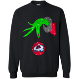 GRINCH HAND HOLDING COLORADO AVALANCHE GLITTER CHRISTMAS PINGPONG