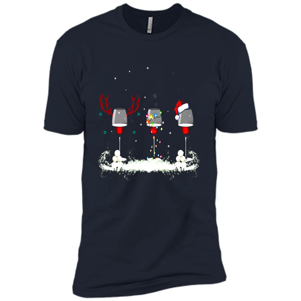 Christmas Red Wine - Merry Xmas T-Shirt - Premium Short Sleeve T-Shirt