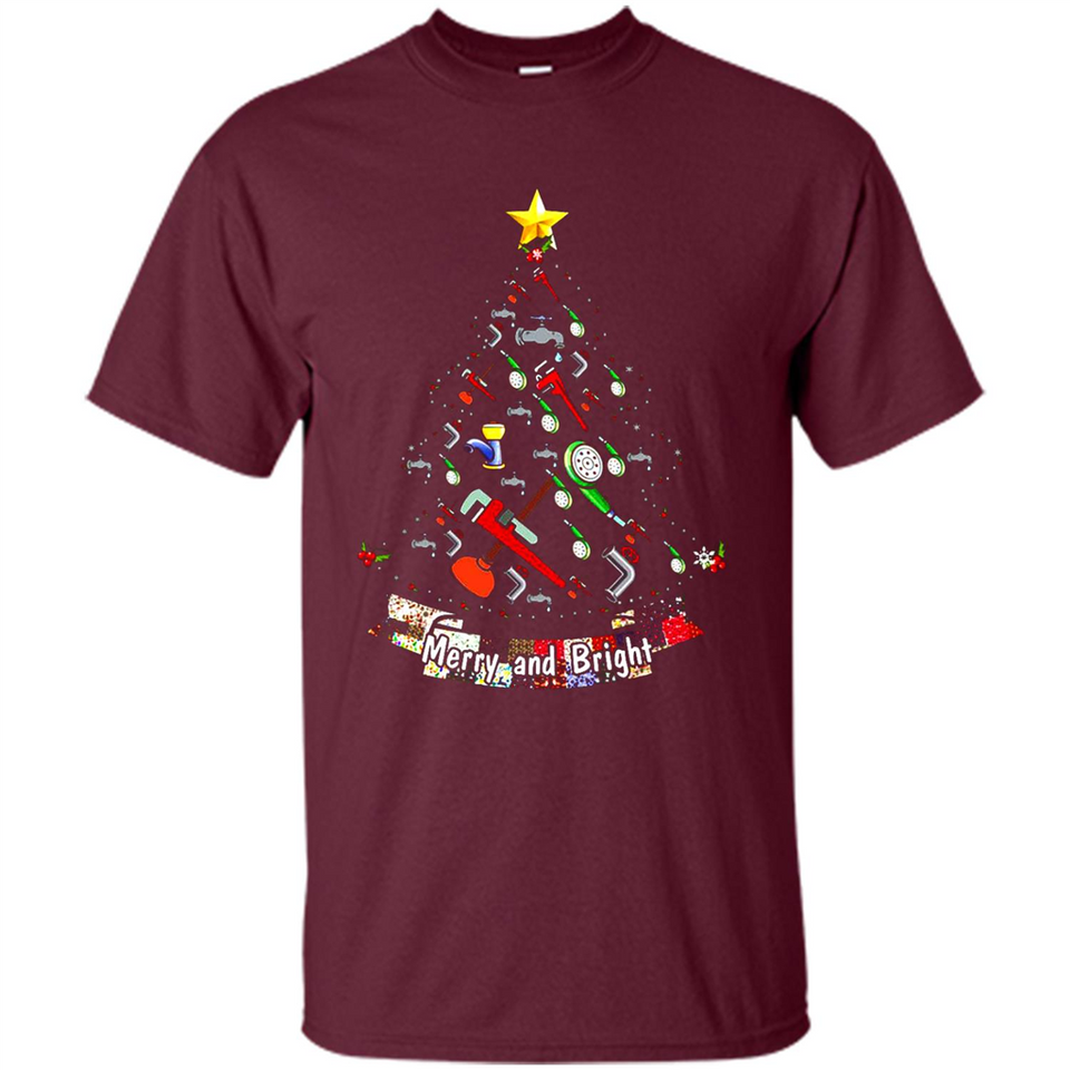 Merry And Bright Plumber Christmas Tree Shirt PINGPONG - Shirt