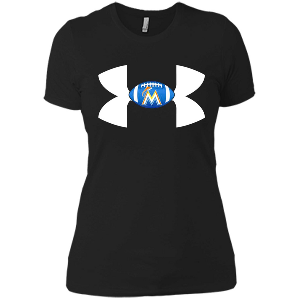 Miami Marlins Under Armour Logo - Ladies' Boyfriend T-Shirt