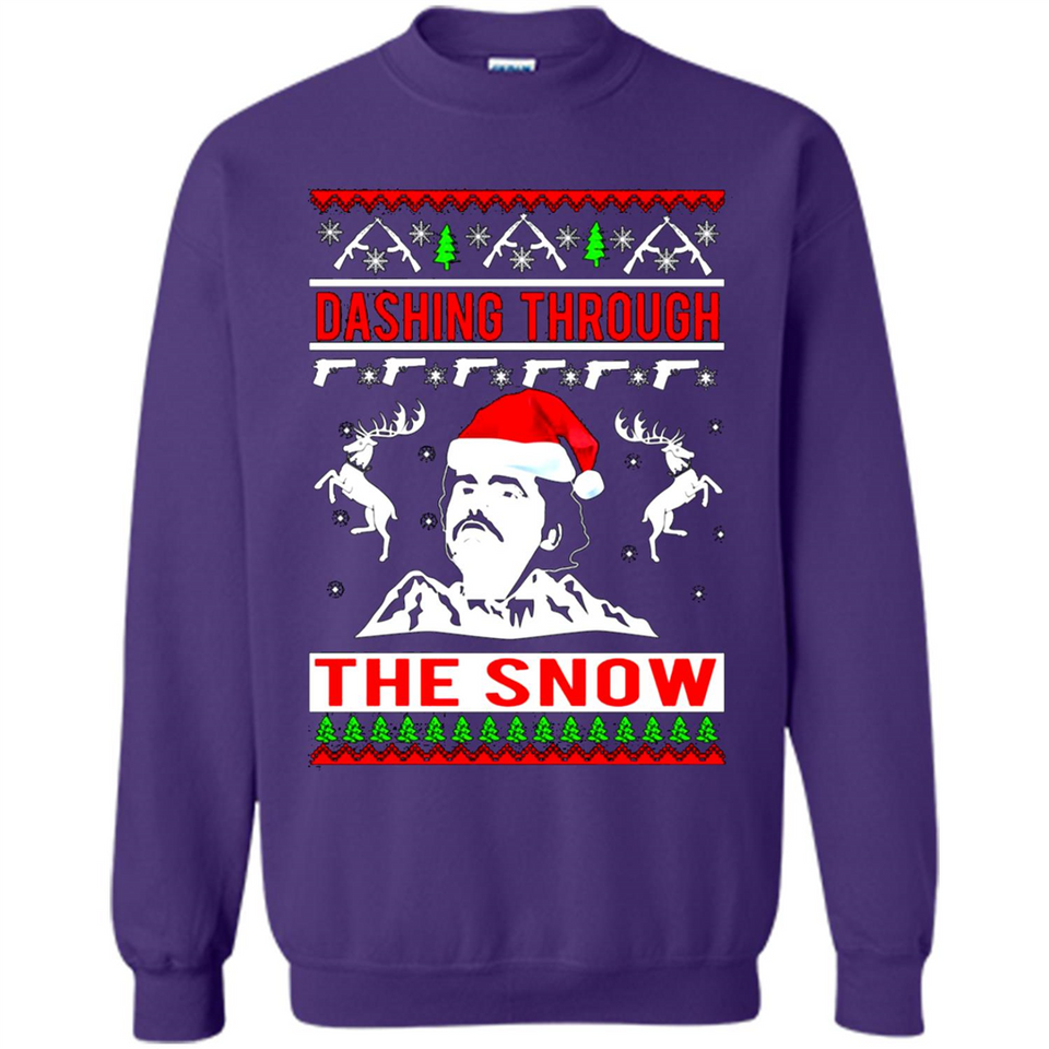 Narcos dashing through the snow Christmas sweatshirt PINGPONG