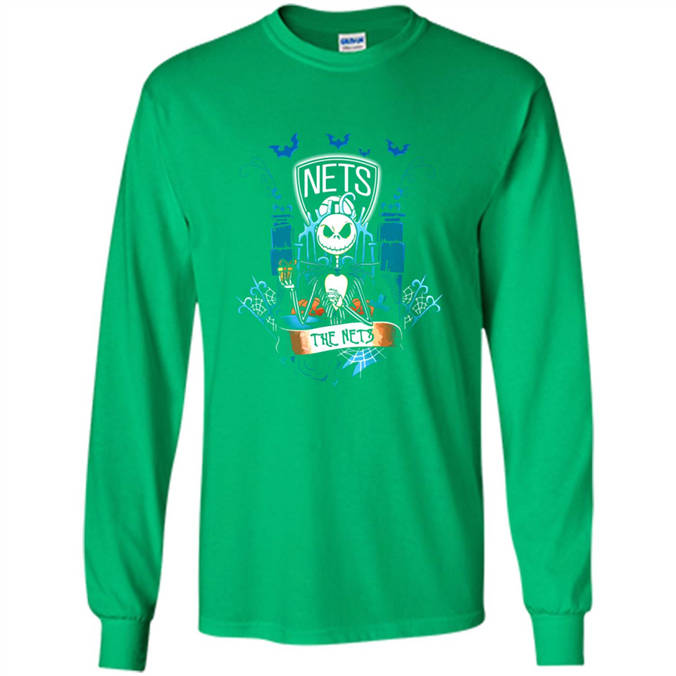 Brooklyn Nets Halloween The Nightmare Before Christmas - Long Sleeve T-Shirt