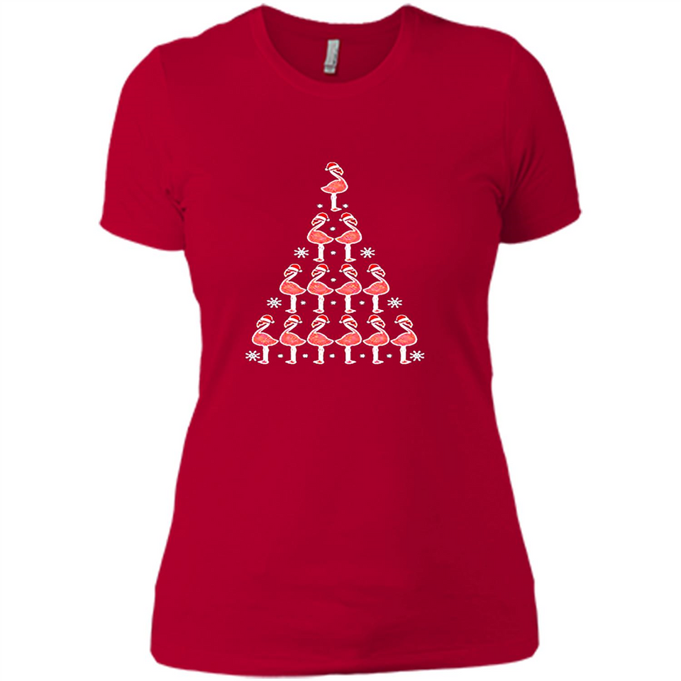 Flamingo Christmas Tree Flamingo - Ladies' Boyfriend T-Shirt