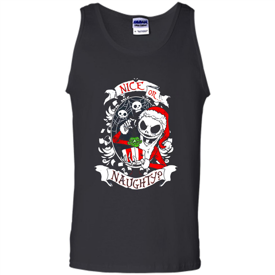 Christmas Shirt, Santa Nice Or Naughty Xmas - Tank Top