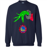 GRINCH HAND HOLDING GOLDEN STATE WARRIORS GLITTER CHRISTMAS PINGPONG