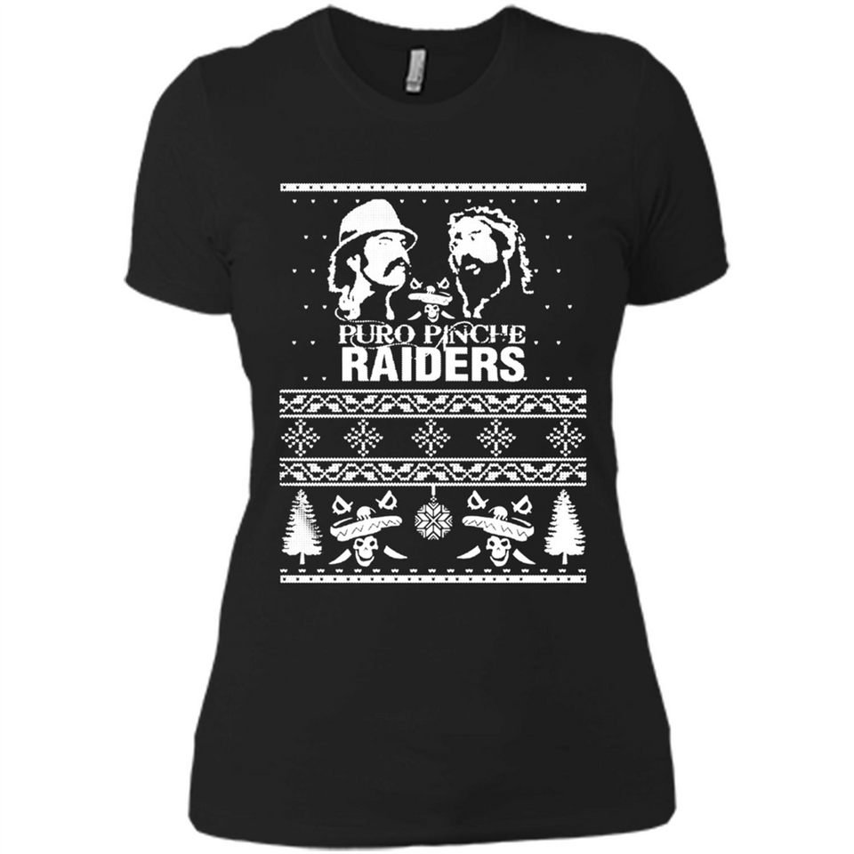 Puro Pinche Raiders Ugly Christmas Sweater - Ladies' Boyfriend T-Shirt