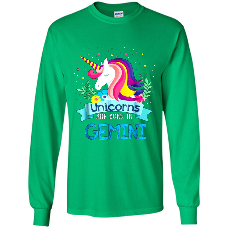 Unicorns are born in Gemini Birthday Rainbow Gift Custom Ultra Cotton