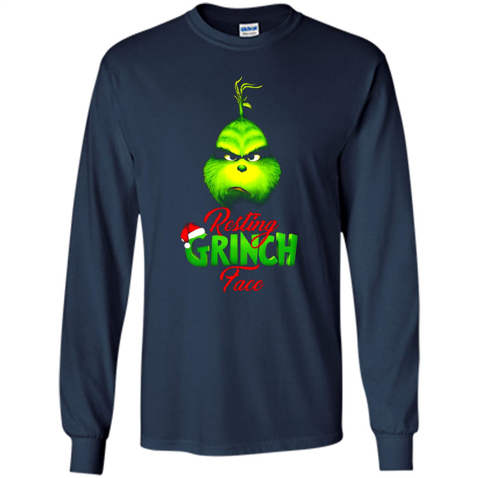 Resting Grinch Face Shirt PINGPONG - Long Sleeve T-Shirt