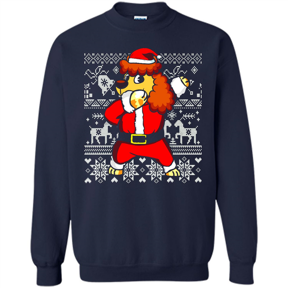 Dabbing Poodle Santa Christmas Holiday Sweatshirt - Sweatshirt