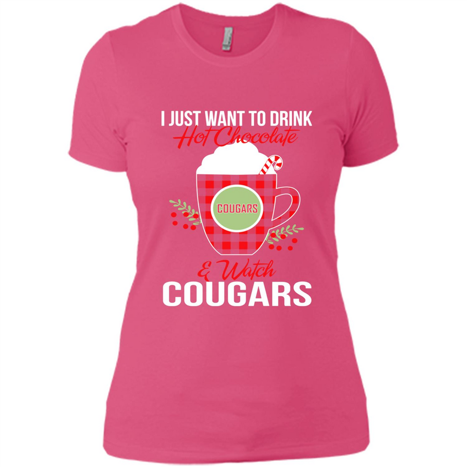 I Just Want To Drink Hot Chocolate & Watch Washington State Cougars Ugly Christmas Sweater PINGPONG