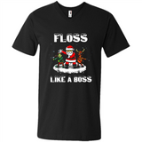 Floss Like A Boss Santa Flossing Dance Funny - Men's V-Neck