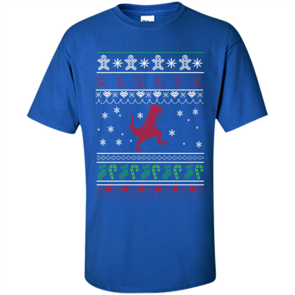 Dinosaur and Santa Ugly Christmas Sweater - Shirt