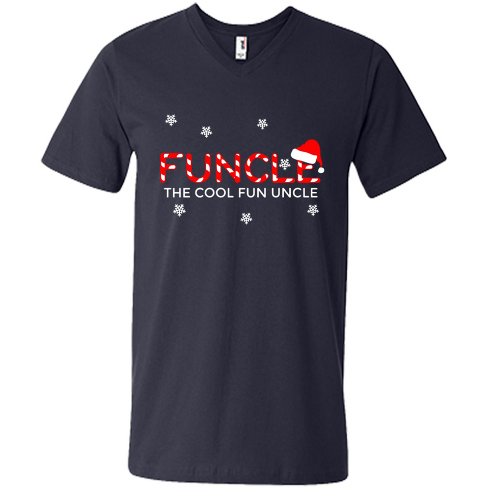 Mens Christmas Funcle The Cool Fun Uncle Definition Xmas - Men's V-Neck