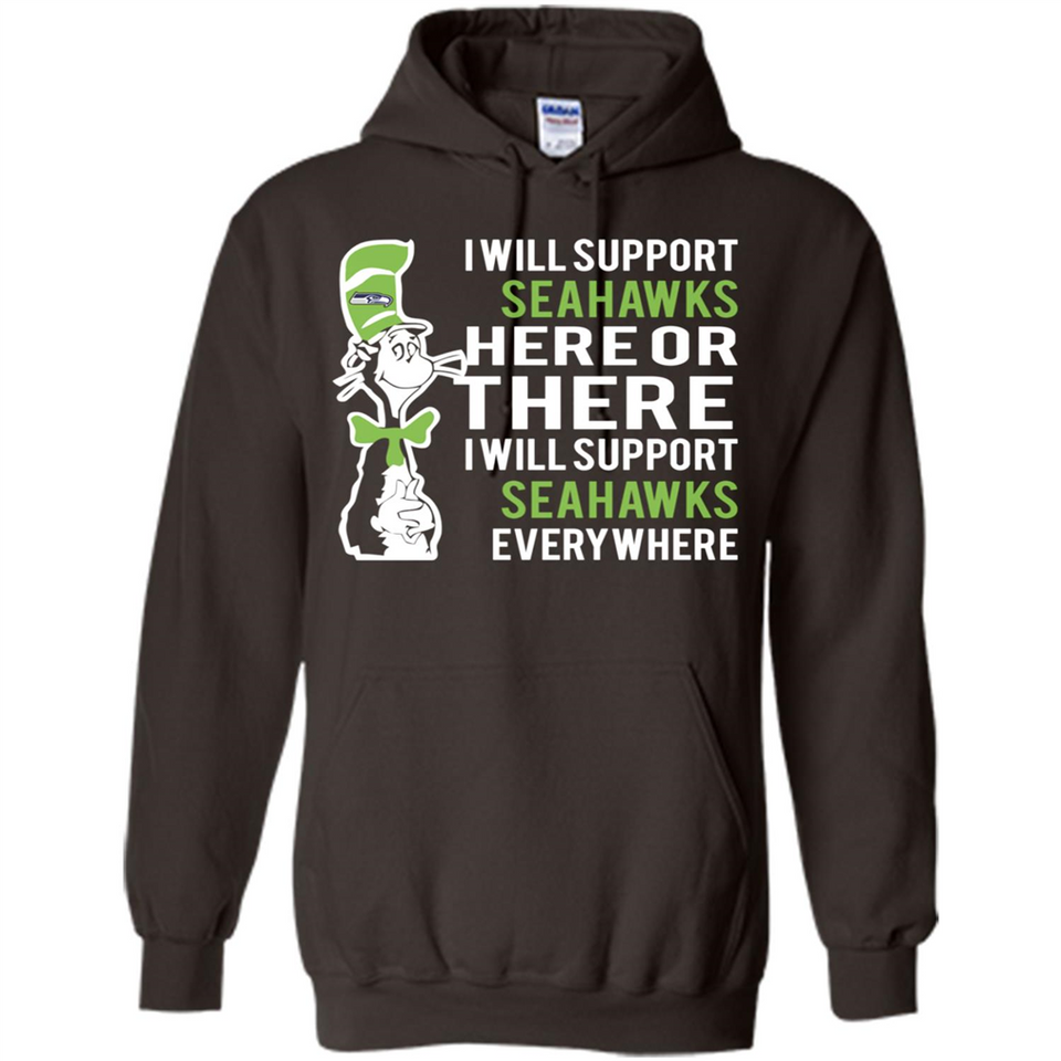 Shirt For Dr Seuss Cat And Seattle Seahawks Fans - Hoodie