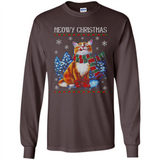 Christmas Ugly Sweater Cat With Christmas Meowy Chritstmas - Long Sleeve T-Shirt