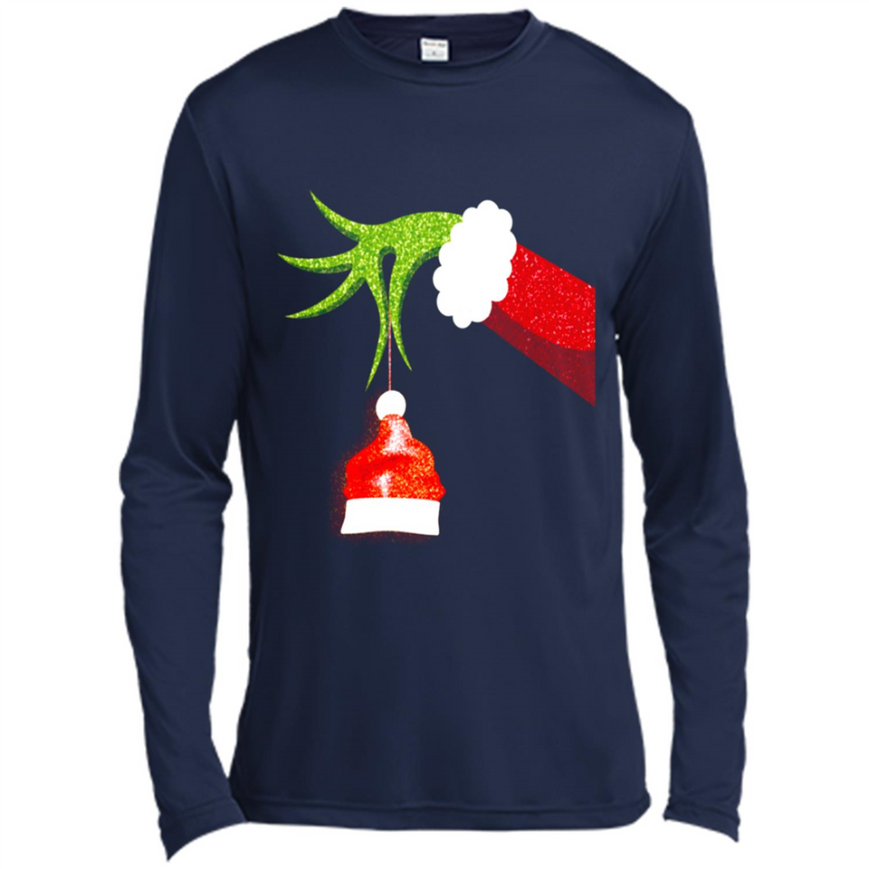 Funny Grinch Hand Holding Santa Hat Ornament Christmas PING PONG